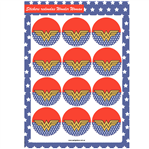 Stickers plancha Mujer maravilla redondas 12s 1u
